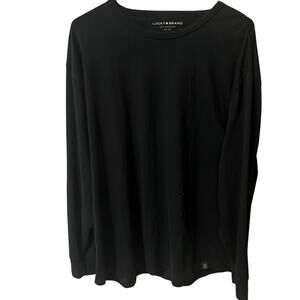 Lucky Brand Long Sleeve Black T-Shirt Men's Size XXL EUC Soft Plain Black Shirt